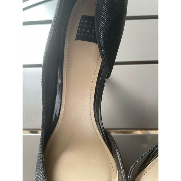 White House Black Market Ella Lizard Embossed D’orsay Pumps / Black/Size 9M - Picture 9 of 15